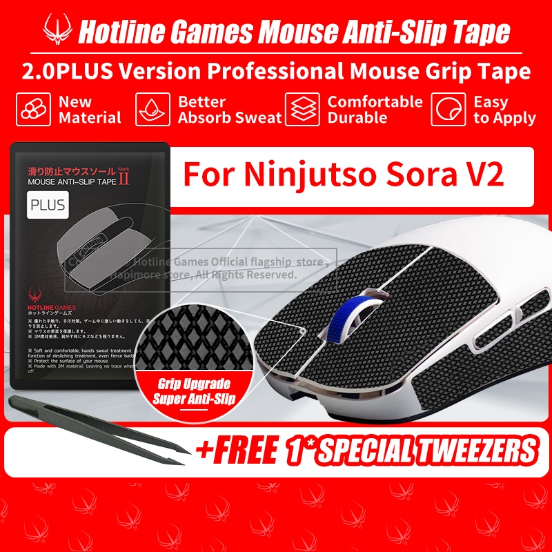 Hotline Games 2.0 Plus เทปจับเมาส์สําหรับ NINJUTSO SORA V2 ไร้สาย,อัพเกรดกริป,Moisture Wicking