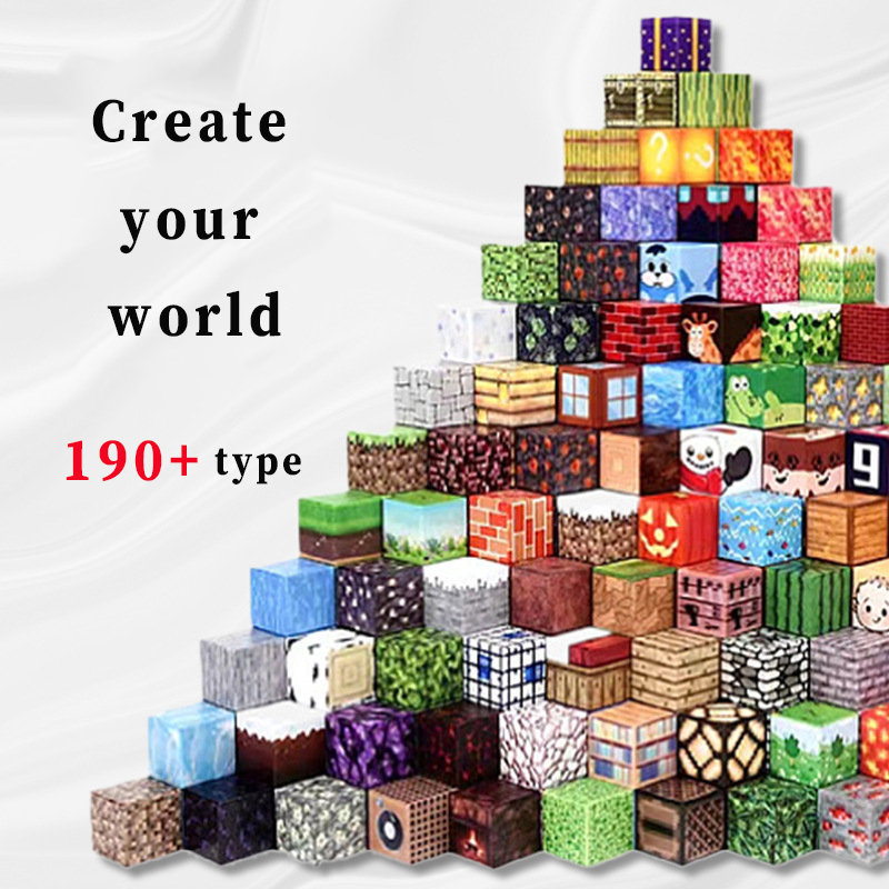 [ในสต็อก](1-100ประเภท) มายคราฟ ลูกบาศก์แม่เหล็ก 2 ซม. ของเล่นลูกบาศก์พิกเซล ของเล่นโมเดลการศึกษาสําหรับเด็ก ทําเอง