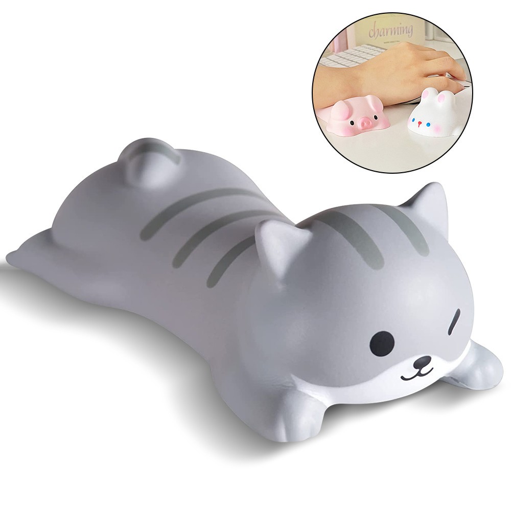 3d น่ารักการ์ตูน Anti-Slip Soft Memory Foam หมอนมือแผ่นรองเม้าส์ PU ซิลิโคนเจลสายรัดข้อมือสําหรับเมาส์สําหรับเล่นเกม