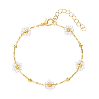แฟชั่นเกาหลีสร้อยคอดอกไม้มุก Choker สร้อยคอชุบทอง 18k สร้อยข้อมือชุดเครื่องประดับ