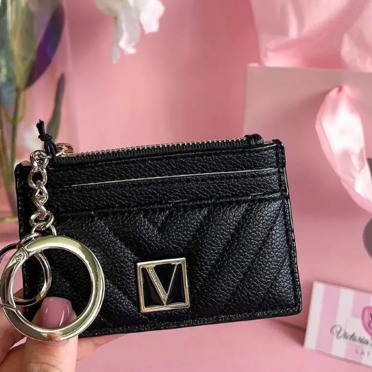ออกแบบใหม่ victorias secret PinkStripe ออร์แกน-การ์ด Holder , VS multi Case Zero