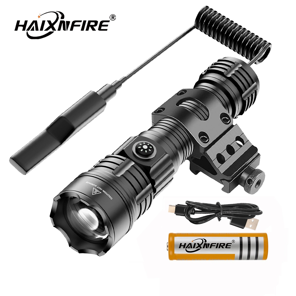 HaixnFire H48 Panlabas na Camping Light Telescopic Zoom ไฟฉาย Type-C ชาร์จแสง