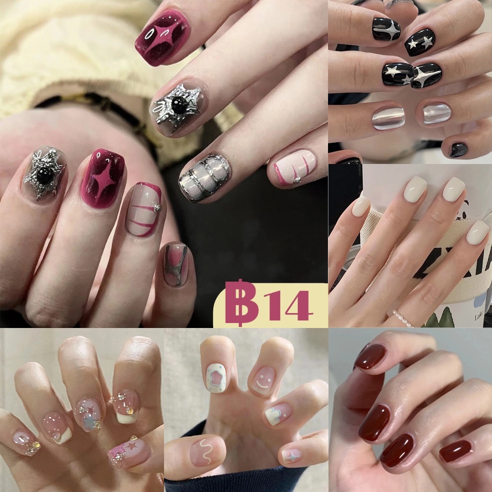 [รูปแบบใหม่] 8 สไตล์ เล็บปลอมสวยน่ารักมาก ดีไซน์เนอร์ เทรนด์แฟชั่นติดกาวลายกําหนดเอง