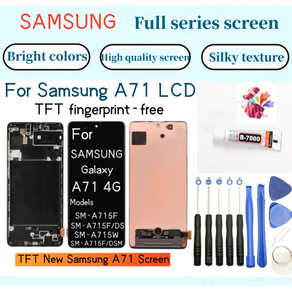 ยี่ห้อใหม่ Samsung Galax A71 4G จอแสดงผล LCD สําหรับ A71 SM-A715F ประกอบหน้าจอ