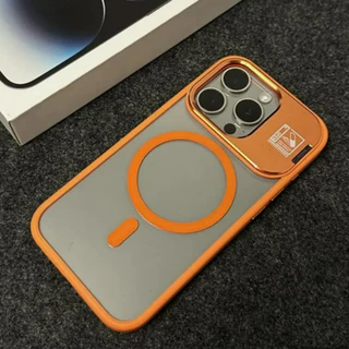 【Metal Bracket transparent acrylic hard case/Gray】เคส compatible for iphone 11 12 13 14 15 16 pro max case