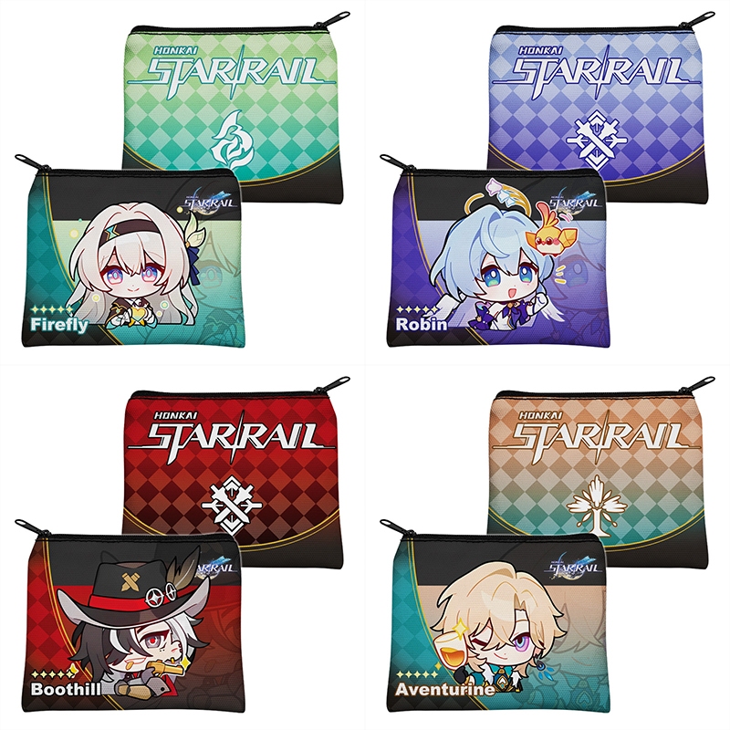 Honkai: กระเป๋าใส่เหรียญ ผ้าแคนวาส ลาย Star Rail Aventurine Imbibitor Lunae jingliu