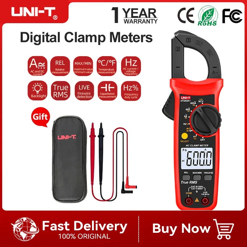 UNI-T UT203+ / UT204+ / UT202A+ /UT202+ 400-600A digital clamp meter; Automatic range true high prec