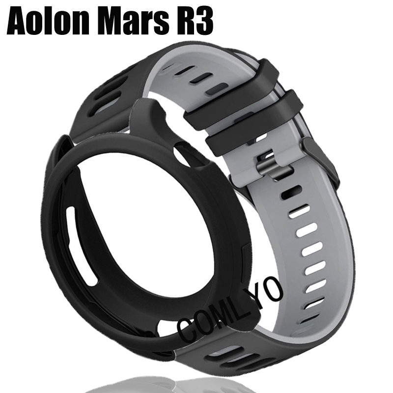 For Aolon Mars R3 สําหรับ ฉันเสียใจ ดาวอังคาร ร3 สายรัดกรณีนาฬิกาสมาร์ทซิลิโคนป้องกันกันชนปกสร้อยข้อมือวงสําหรับผู้หญิงผู้ชาย