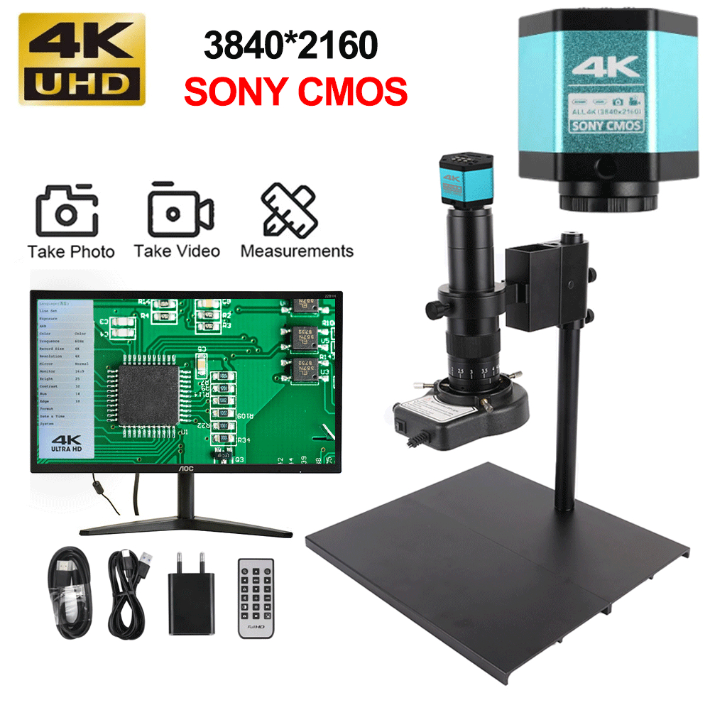 YIZHANกล้องจุลทรรศน์ซ่อมอิเล็กทรอนิกส์ 4k 48MP HDMI USB อุตสาหกรรมอิเล็กทรอนิกส์ซ่อมกล้องจุลทรรศน์วิดีโอดิจิตอลชุด 130X 180X ซูมกล้องจุลทรรศน์