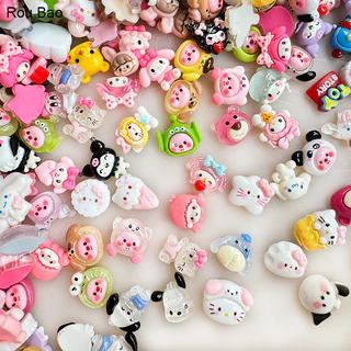 Rou Bao 50pcs เล็บผสมการ์ตูน Series Sanrio Kulomi Kitty ของเล่น Story Kirby 3D เรซิ่นเล็บ Art DIY Handmade Hairpin เคสโทรศัพท์ตกแต่ง
