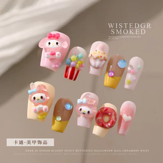 Rou Bao 50pcs เล็บผสมการ์ตูน Series Sanrio Kulomi Kitty ของเล่น Story Kirby 3D เรซิ่นเล็บ Art DIY Handmade Hairpin เคสโทรศัพท์ตกแต่ง
