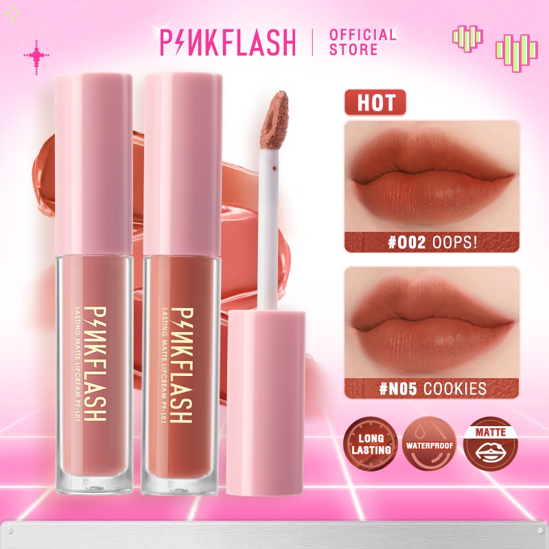 Pinkflash OhMyKiss ลิควิดลิปสติก เนื้อแมตต์ กันน้ำ ติดทนนาน
