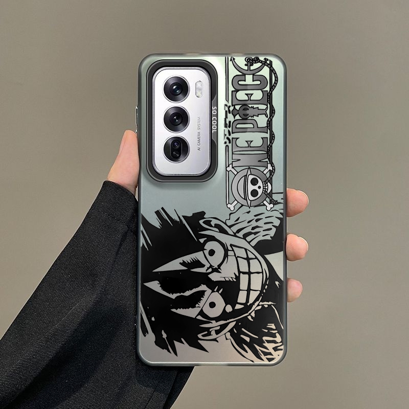 เคส OPPO Reno 12 Reno11F Reno11 Reno10 5G เคส OPPO Reno 12 11 10 Pro 5G เคสโทรศัพท์มือถือ กันกระแทก ลายการ์ตูน One Piece Monkey D. สําหรับ เคสโทรศัพท์แบบแข็ง ผิวด้าน กันรอยนิ้วมือ ลายลูฟี่ พร้อมตัวป้องกันเลนส์กล้อง