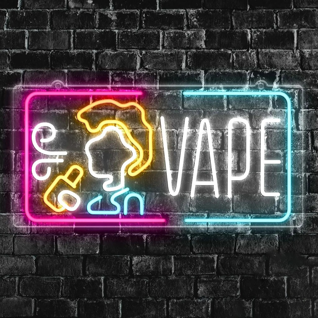 Vape Neon Sign Light สําหรับ Vape Shop เปิดหน้าต่างธุรกิจป้าย Neon Wall Decor Man Cave Bar Party ตกแ