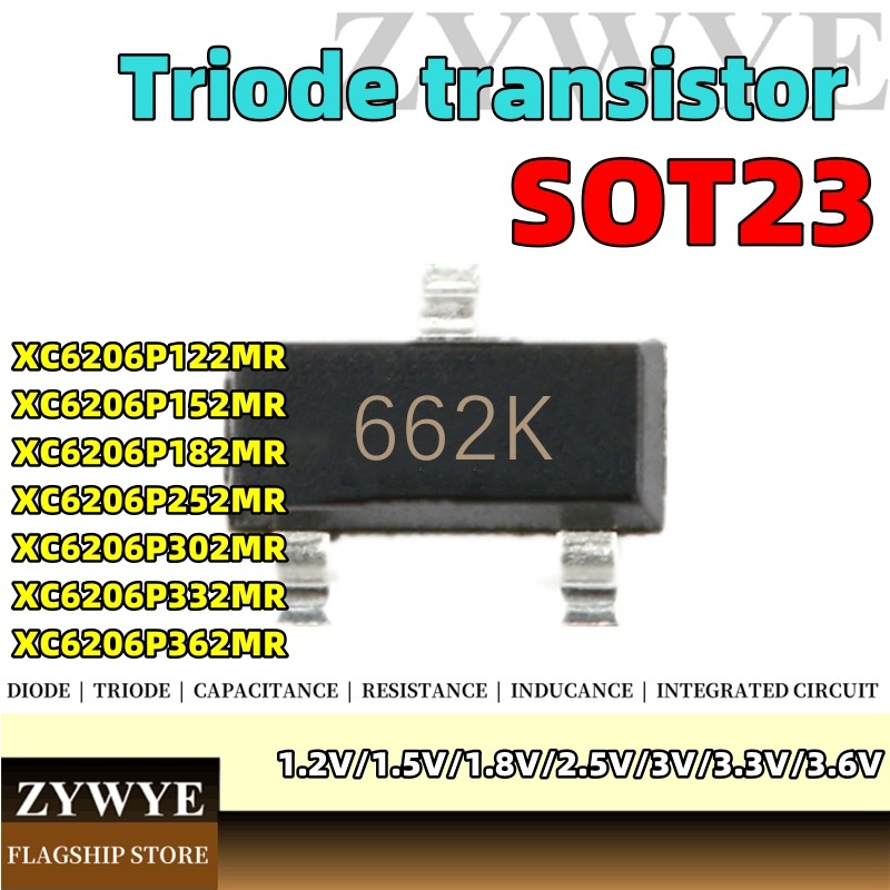 Xc6206p1.5v/2.5v/3.3v การพิมพ์ 6.6K56K