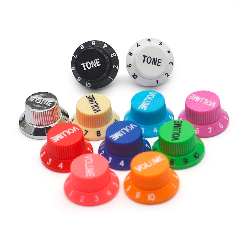 2t1v กีตาร์ไฟฟ้าควบคุมความเร็วลูกบิด Tone Knob Volume Knob กีตาร์หม้อปุ่มหมวกผสมสี