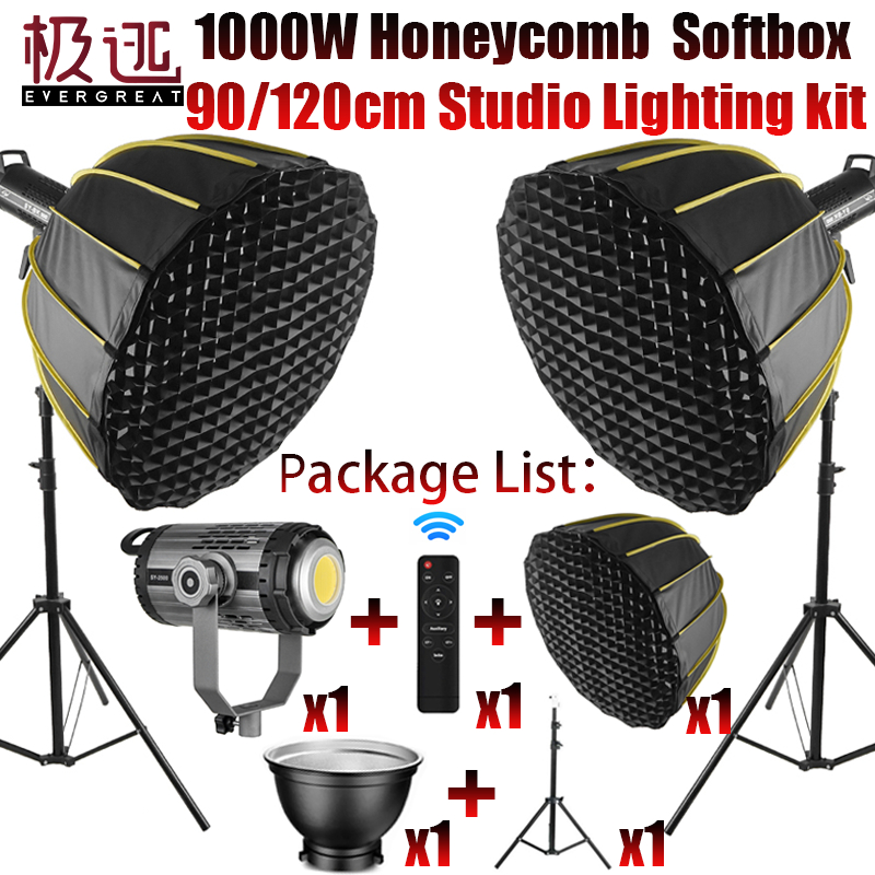 1000w Professional 90/120 ซม. ซอฟท์บ็อกซ์พาราโบลิกพร้อม Grid Bowen Mount รังผึ้งสําหรับการถ่ายภาพ Light