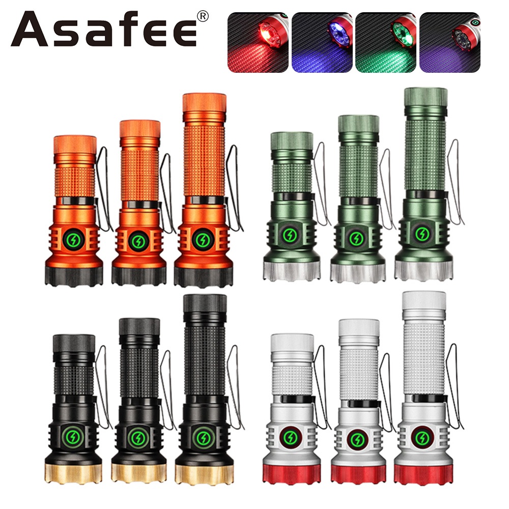 Asafee F473 ไฟฉาย LED EDC 7 * XPG Light Mini พวงกุญแจคลิปไฟฉาย 11 โหมดกันน้ํา IP55 TYPE-C charing อลูมิเนียมแม่เหล็กสีสันแสง