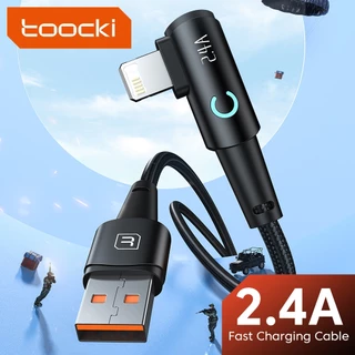 Toocki PD20W USB C ถึง 10S Elbow Fast Data Cable USB A ถึง 10S สายชาร์จพร้อม Samrt lndicator Light