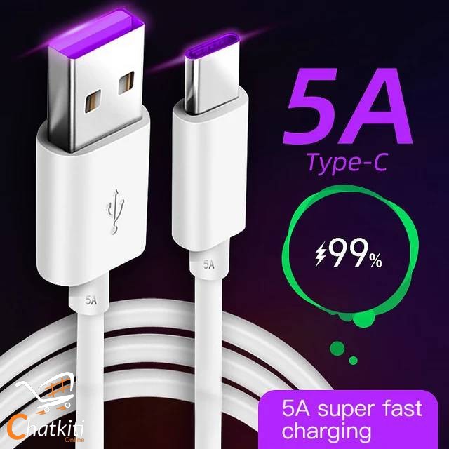 คุณได้รับ ของขวัญ 1 ชิ้น，สายซิลิโคนสำหรับมัดรวมสายชาร์จ，5A สายชาร์จ USB type C ยาว 1.5 เมตร Super Fast Charging Cable USB