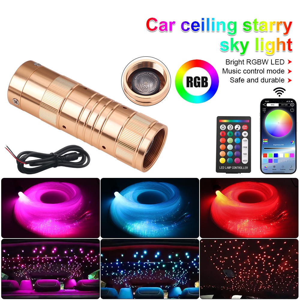 16W RGBW รถ Star Light หลังคา Star Mini ไฟฉายแหล่งกําเนิดแสง Starry Light Fibre Optic เพดานชุด APP ค