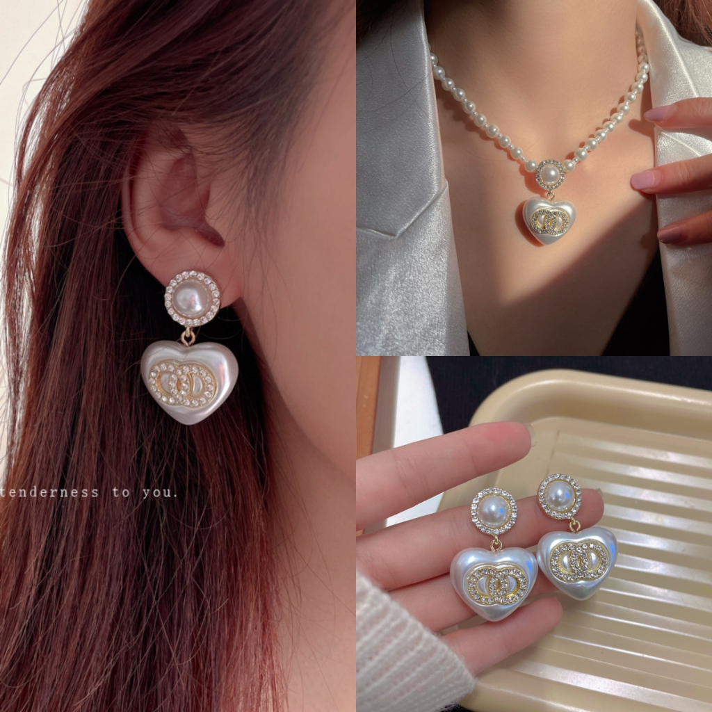 925 เงินเข็มชุดเพชรมุกวงกลมคู่รักต่างหูฝรั่งเศสความรู้สึกแนวโน้มอารมณ์กระดุมกับต่างหูหวานหญิง
