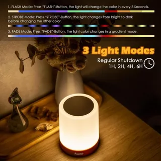 โคมไฟ led ไฟติดห้อง ไฟแต่งห้อง แบบเปลี่ยนสีได้ 64 สี เปลี่ยนสีได้ โคมตั้งโต๊ะทรงกร