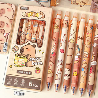 Kapibara Blue Erasable Pen ปากกาเจลกดความร้อนนักเรียน High-value Magic Eraser Press Pen ปากกา ปากกาลบได้