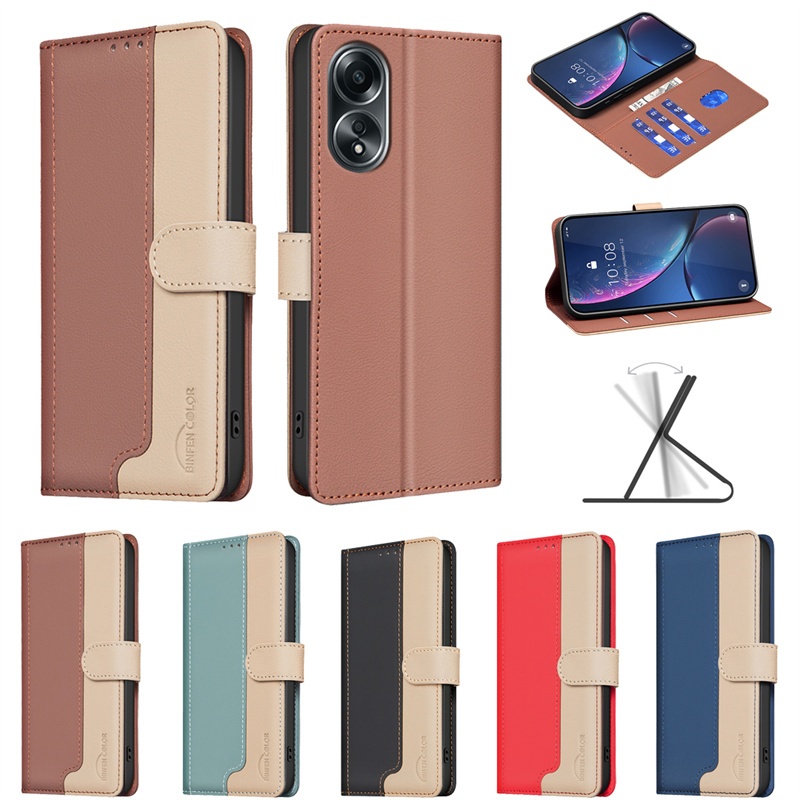หรูหราสําหรับoppo Reno7 Z A98 F23 A78 5G A58 A38 A18 Realme C55 C53 C51 พร้อมRFIDการปิดกั้นกระเป๋าสตางค์หนังพลิกกรณีผู้ถือบัตรฝาครอบ