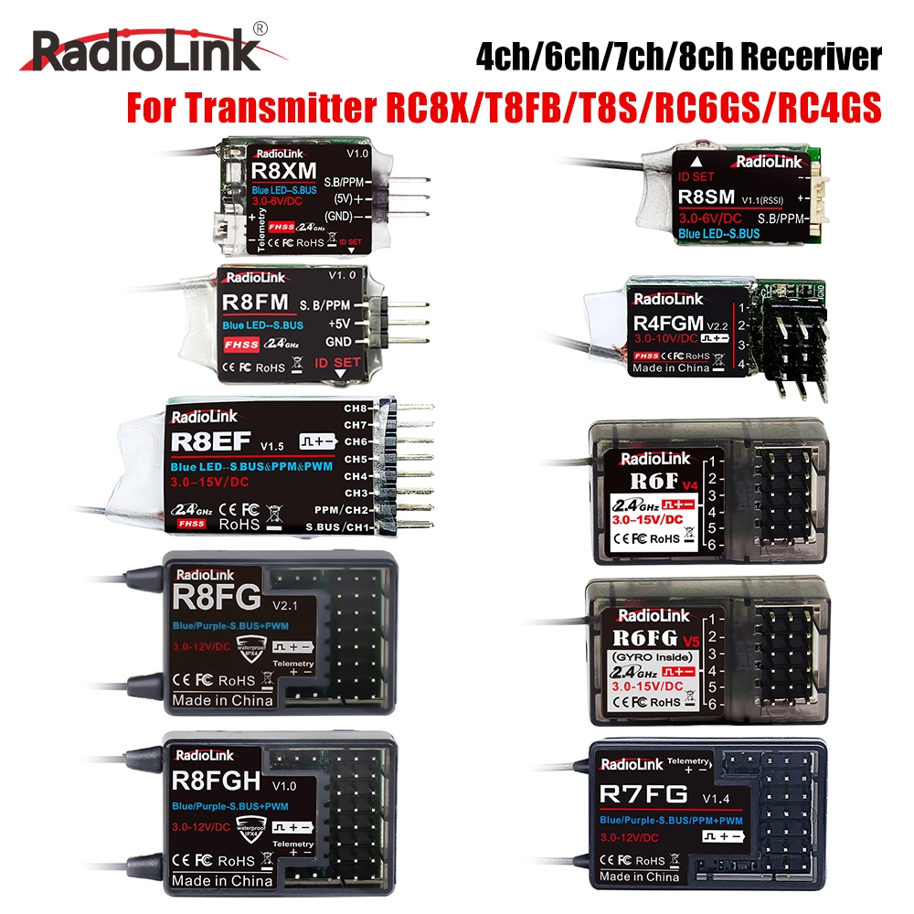 Radiolink RC Receiver R8FGH R8FG R8EF R8FM R8SM R8XM R7FG R6FG R6F R4FGM 2.4G สําหรับเครื่องส่งสัญญา
