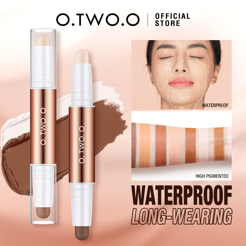 O.two.o 2 In 1 Dual-ended แต่งหน้า Highlight & Shadow Contour Stick ธรรมชาติ Brighten Shading 3D Con