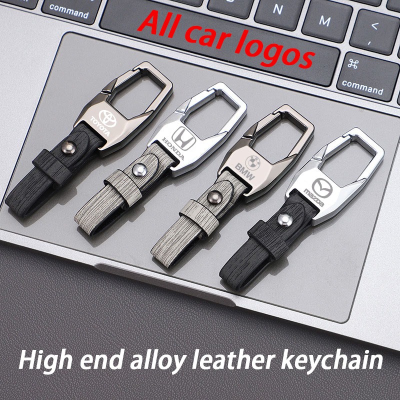 ใหม่ Keyfob โลหะผสมหนังนิ่มระดับไฮเอนด์ผู้ชายและผู้หญิง Keyfob โลโก้สร้างสรรค์พวงกุญแจที่มีหลายสีให้เลือก