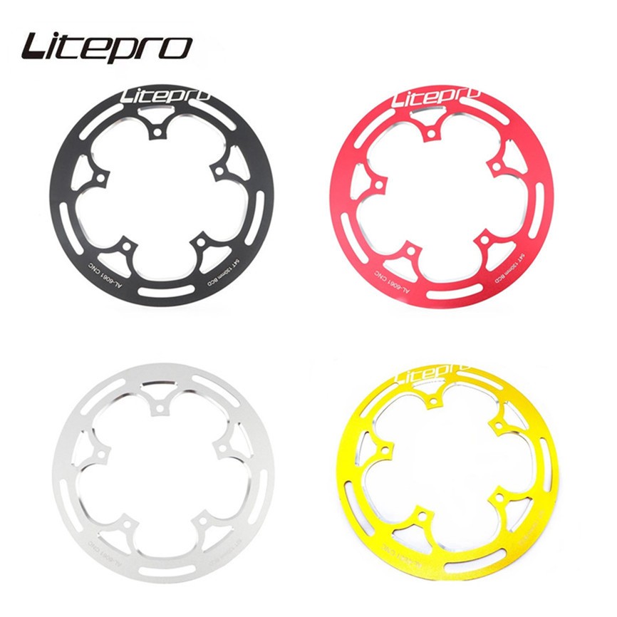 Litepro MTB จักรยานพับ Chainwheel Protector 130BCD 52/53T 54T Guard แผ่น Defend Crankset Chainring ฝ
