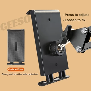GEESO 2 in 1 ขาตั้งโทรศัพท์มือถือ ขาตั้ง ที่จับใช้สำหรับมือถือ แท็บเล็ต ไอเเพด ที่วางแท็บเล็ตแบบตั้งพื้น ฐานเหลี่ยม พับได้ Mechanical Cantilever Floor Phone Holder