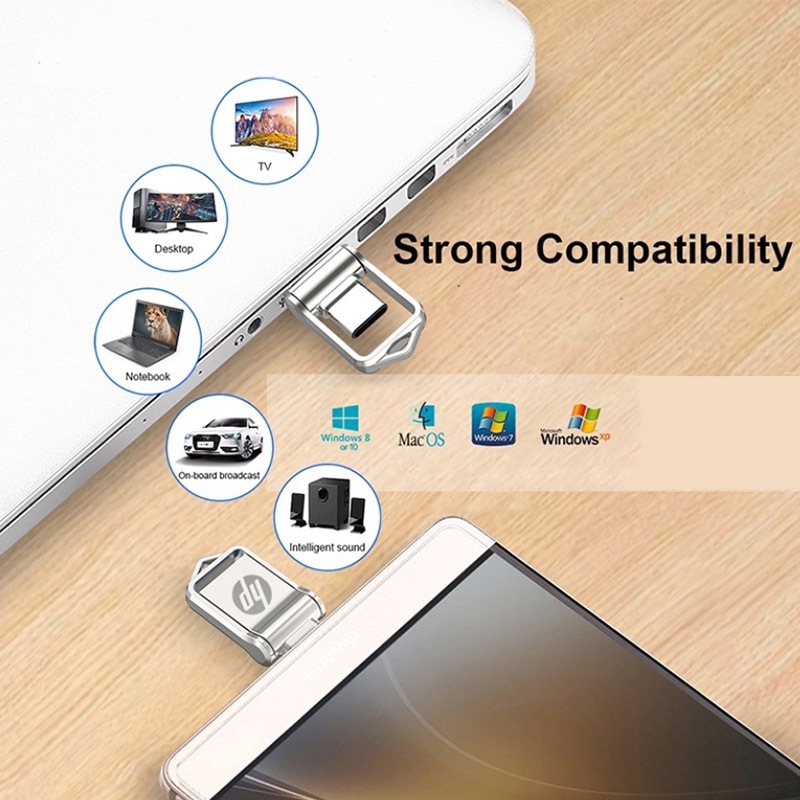 Hp TYPE-C Two-in-One Flash Driver 2TB 1TB 512GB 256GB 128GB OTG ปากกา 8GB 16GB 32GB 64GB โลหะกันน้ํา U Disk เหมาะสําหรับโทรศัพท์มือถือลําโพงคอมพิวเตอร์