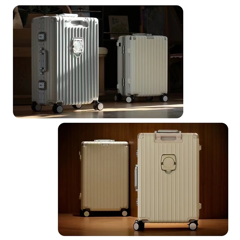 【สต็อกไทยพร้อมส่ง】TRAVELCUL กระเป๋าล้อลาก ตะขอด้านหน้า + ที่ใส่โทรศัพท์มือถือ + ช่องชาร์จ USB + ที่ใส่ถ้วย 20/24 นิ้วกระเป๋าอเนกประสงค์กรอบอลูมิเนียมกรณีพีซีออกแบบป้องกันการชนกันทนทานมากขึ้น