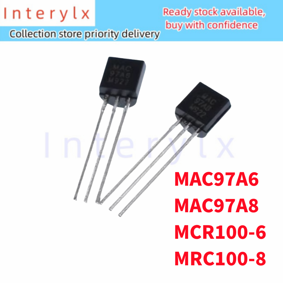 10 ชิ้น/ล็อต MAC97A6 MAC97A8 MCR100-6 MRC100-8 Single Two-Way Controllable Silicon In-Line Triode TO