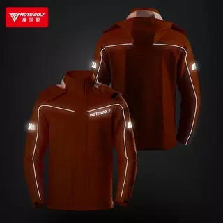 Motowolf Motorcycle Rider Raincoat Set Men Color-Matching with Upgraded Hidden Boot Covers แถบสะท้อนแสง Chubasquero Moto