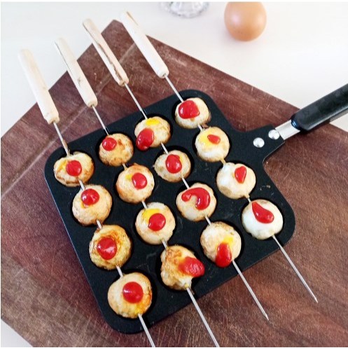 Just Kitchen ถาดแม่พิมพ์อลูมิเนียมอัลลอยด์ 16 หลุม สําหรับทําทาโกยากิ ลูกชิ้นปลาหมึก ใช้ในบ้าน ห้องครัว