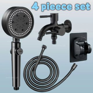 Shower Set 4 in 1 with Faucet, 5-Speed Handheld, One-Key Water Stop