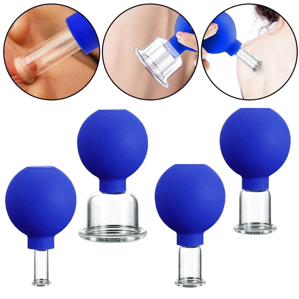1 PC สีฟ้าสูญญากาศ Cupping ถ้วย PVC หัวแก้วดูด Body นวดครอบครัว Meridian การฝังเข็มจีน Medical Therapy Jar