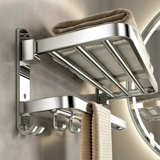 YUN JIE YA ชั้นวางของในห้องน้ำสแตนเลส 304 ชั้นวางผ้าเช็ดตัวฟ…