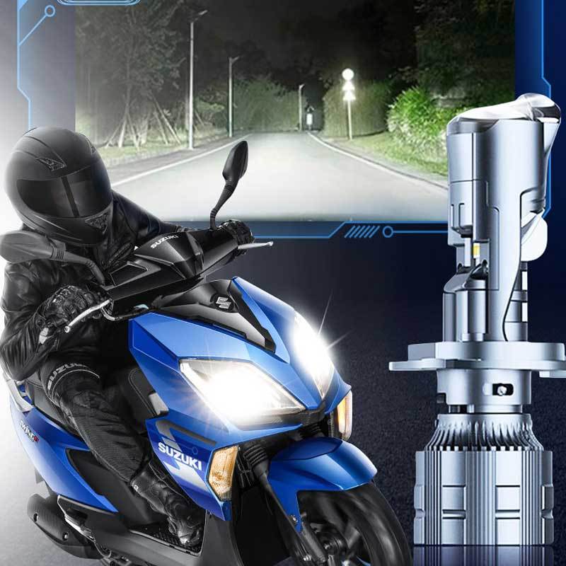 ไฟหน้า LED มอเตอร์ไซค์/รถยนต์ H4 H7 H17 ไฟต่ําไฟสูง Turbo Fan Car Light Lamp