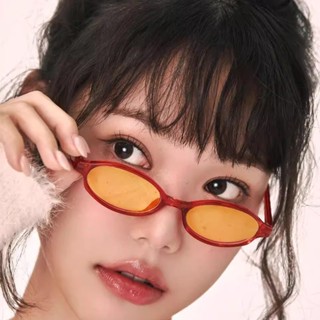 แว่นตากันแดดY2Kกรอบสี่เหลี่ยมผืนผ้ากรอบแคบสีน้ําตาลสไตล์เรโท…