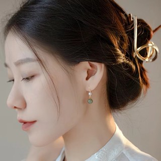 Retro อารมณ์ Hetian หยกต่างหูหญิงสไตล์ใหม่จีน Niche ลูกปัด 1…