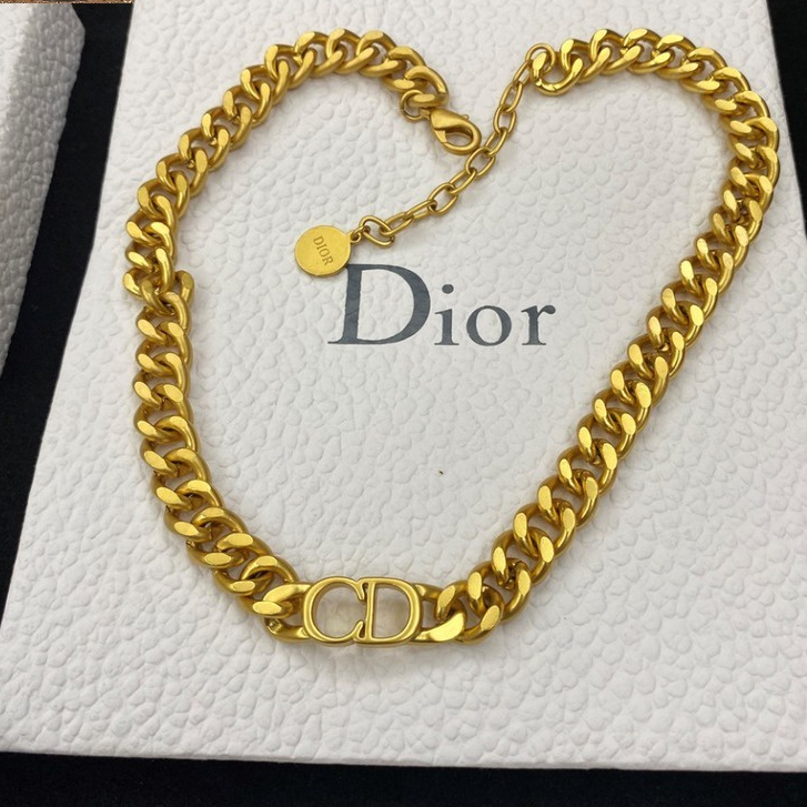 Cd Vintage Necklace ไม่ซีดจาง สแตนเลสกันน้ํา 35CM + โซ่ขยาย 5CM