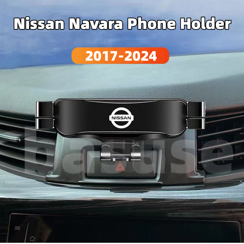 [ที่วางโทรศัพท์] Nissan navara 2017 2018 2019 2020 2021 2022 2023 รถ Airvent Mount คลิปเครื่องประดับอลูมิเนียมมือถือ Aksesori