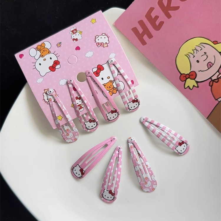 เกาหลีการ์ตูนสีชมพูhello Kittyกิ๊บติดผมหญิงInsของขวัญวันเกิดนักเรียนฤดูร้อนน่ารัก