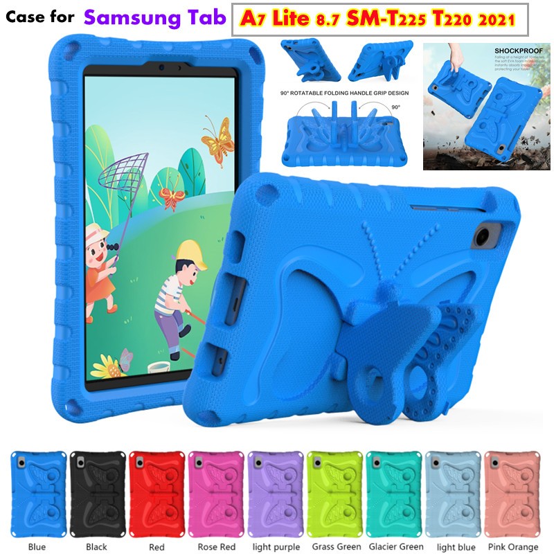 SAMSUNG สําหรับSamsung Galaxy Tab A7 Lite 8.7 SM-T225 T220 2021 EVAเด็กปลอดภัยกันกระแทกขาตั้งแท็บเล็