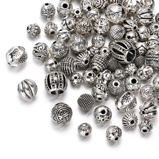 ลูกปัดคั่น ชุดอุปกรณ์เครื่องประดับ DIY 20-50g รวมจี้ สเปเซอร์ ฐานลูกปัด สำหรับทำสร้อยคอ สร้อยข้อมือ